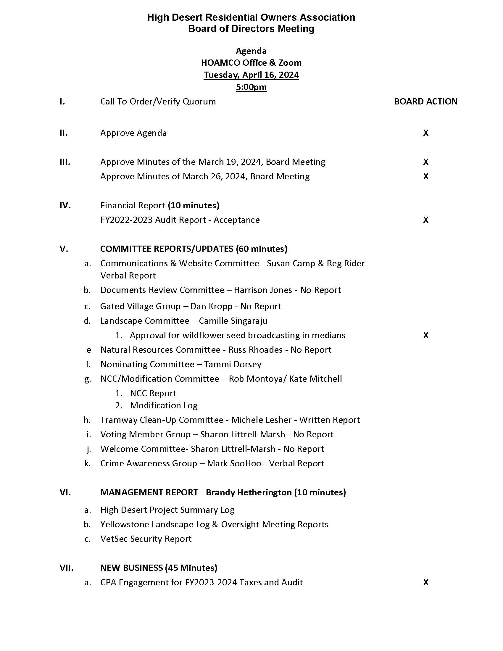 April 16, 2024 Board Meeting Agenda Page 1
